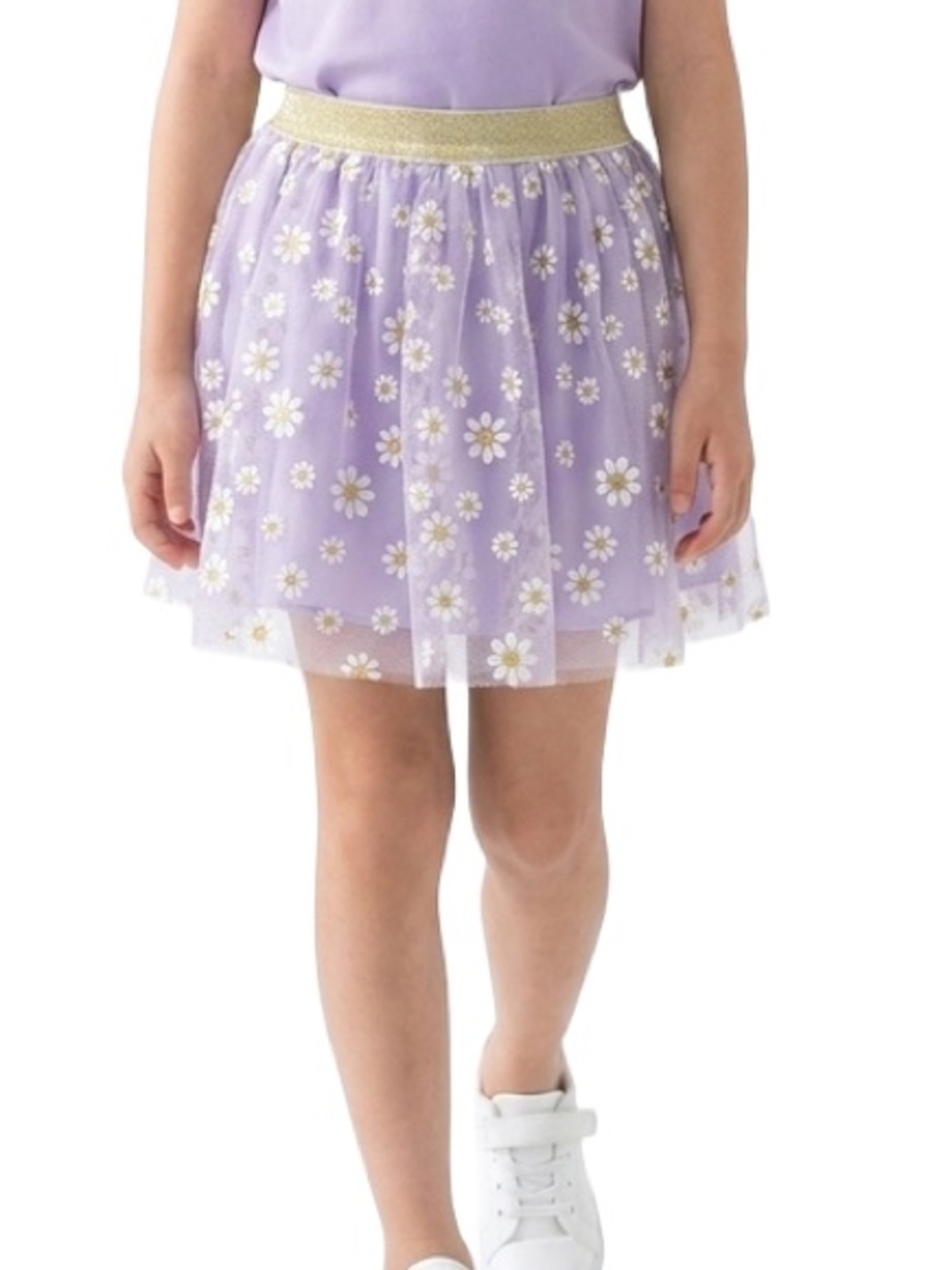 Elly & Emmy Lilac Tulle Daisy Skirt with Gold Waistband tutu toddler girl 3t